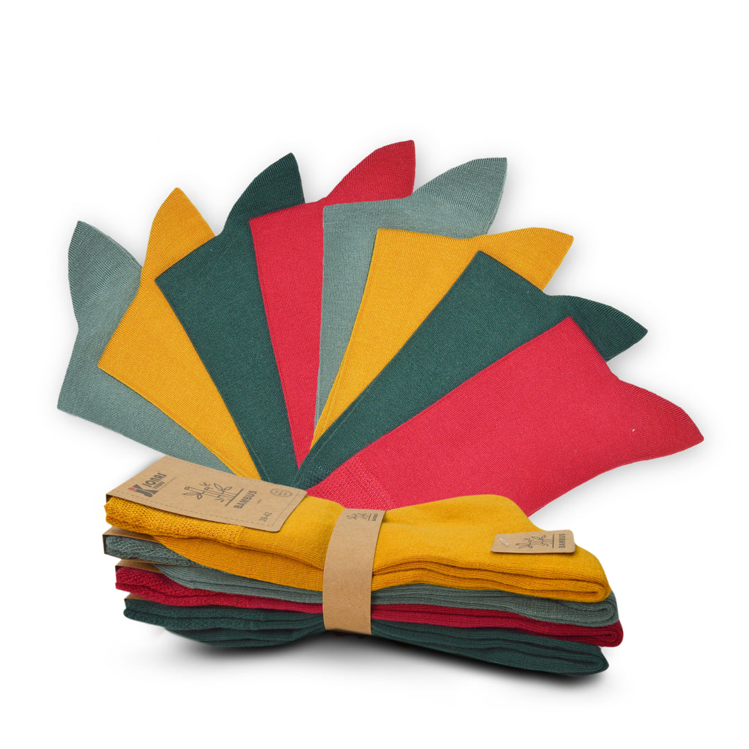 Bunte Damen und Herrensocken aus Bambus/weich/Softrand/antibakteriell/4 Paar