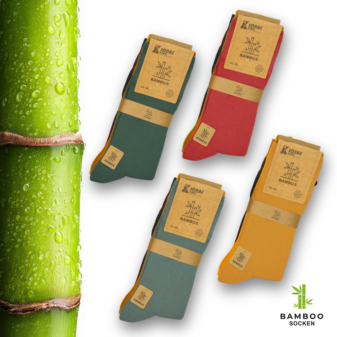 Bunte Damen und Herrensocken aus Bambus/weich/Softrand/antibakteriell/4 Paar