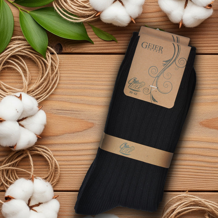 Damen Baumwollsocken, dicke Qualität / 3 Paar