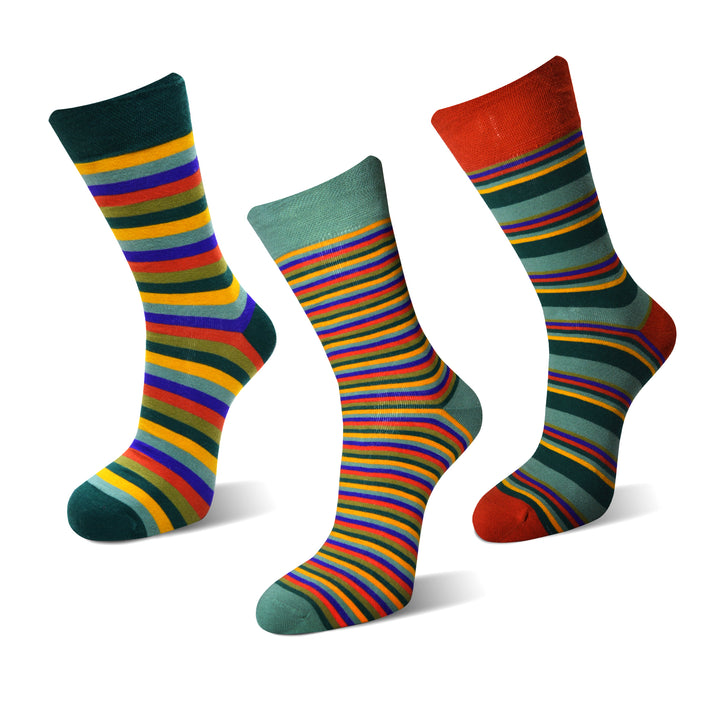 Bunte Damen und Herrensocken aus Baumwolle, geringelt/schöne Farben/weich auf der Haut