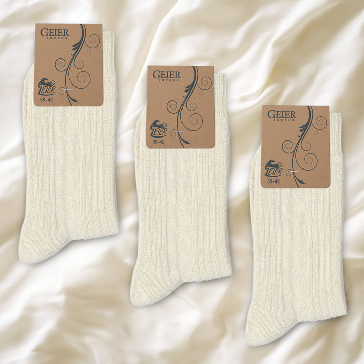 Herren Baumwollsocken mit Leinen, Naturprodukt, dicke Qualität / 3 Paar