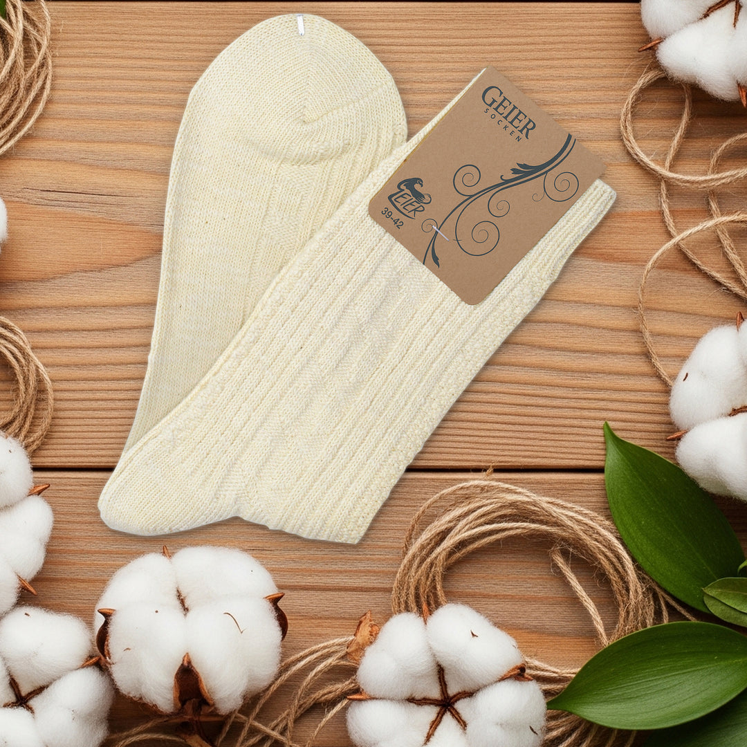Herren Baumwollsocken mit Leinen, Naturprodukt, dicke Qualität / 3 Paar