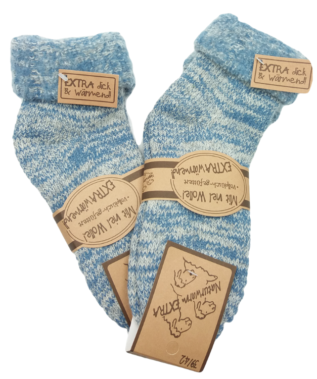 Herren Thermo-Wollsocken, innen geraut mit Umschlag / 1 Paar