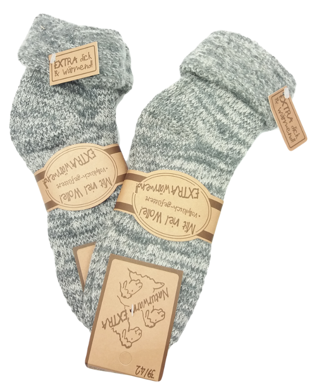 Herren Thermo-Wollsocken, innen geraut mit Umschlag / 1 Paar